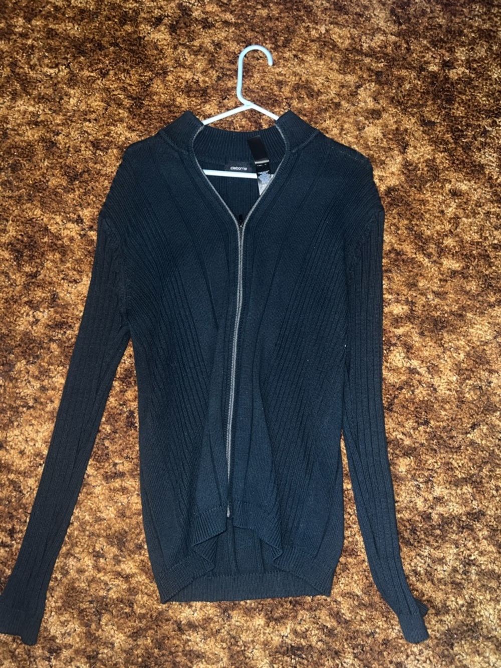 Claiborne  Zip-Front Ribbed Cardigan Sweater